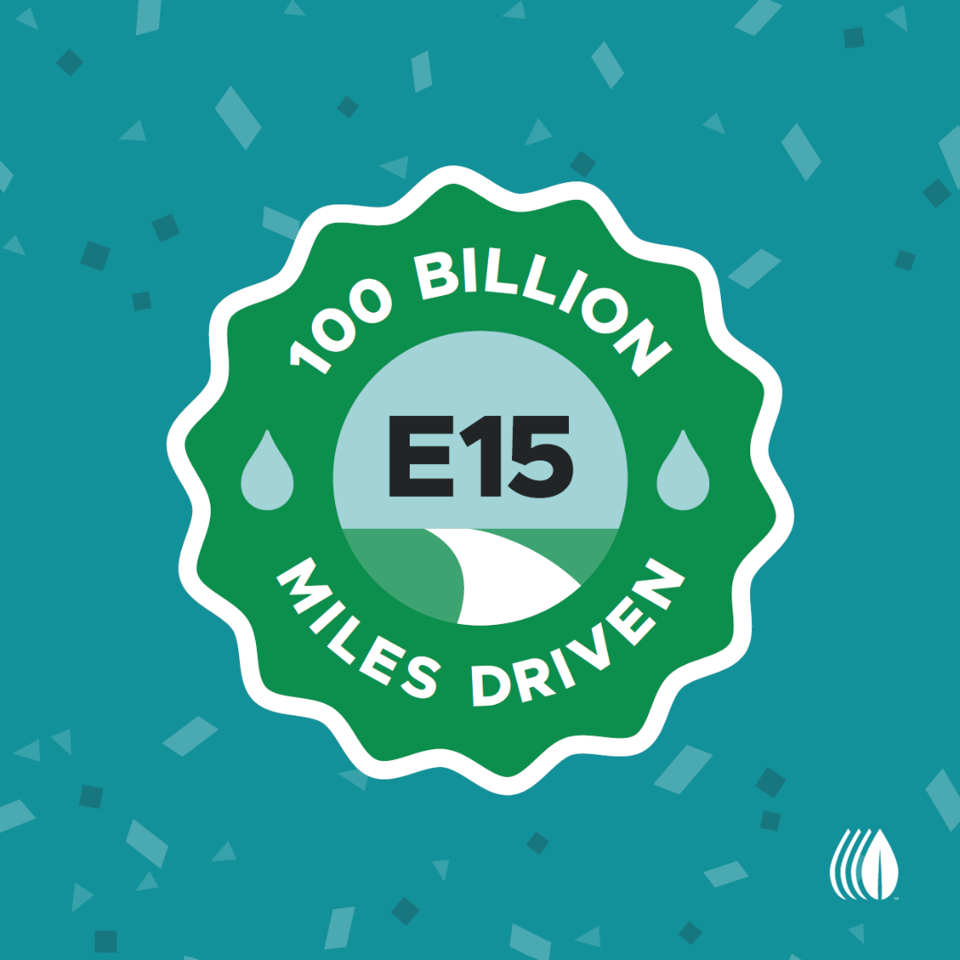 Growth Energy announced that American consumers have driven 100 billion miles on E15.