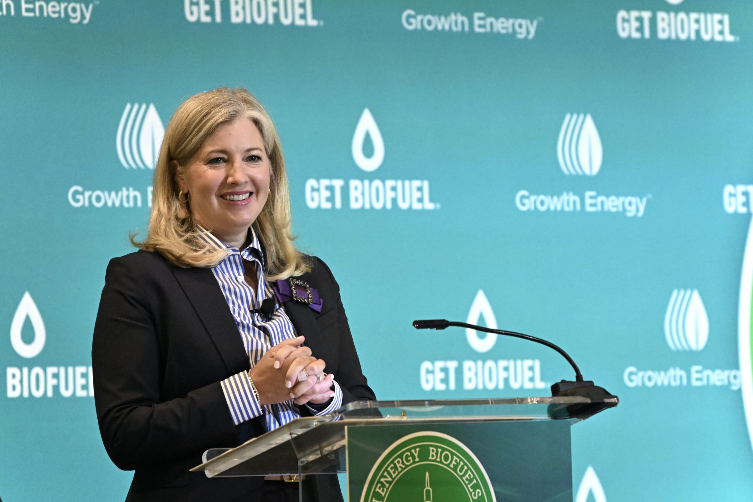 Growth Energy CEO Emily Skor onstage at the 2026 Growth Energy Biofuels Summit.